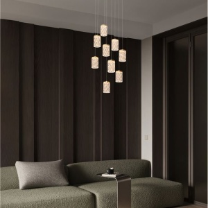 Lustra aurie cu 9 pendule LED PHOS 630973 universul-luminii.ro