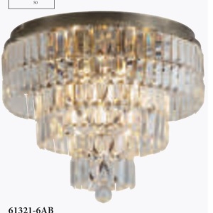 Lustra baie metal alama antic, cristal transparent Empire 6L, IP44 628453 universul-luminii.ro