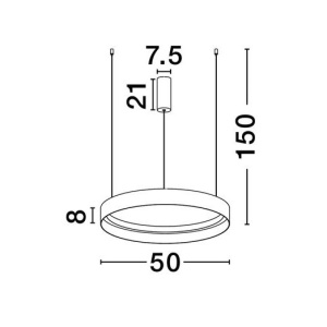 Lustra circulara aluminiu alb LED CCT LUMIA 50cm 632623 universul-luminii.ro