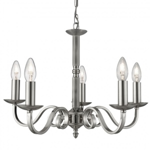 Lustra clasica suspendata design traditional Richmond 5L argintiu 1505-5SS SRT