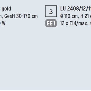 Lustra cristal Asfour design modern de lux Ring 24K 110cm gold plated 198513 universul-luminii.ro