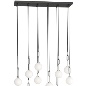 Lustra cu 12 pendule Ero XII Crom 80x25 - Img 4