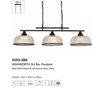 Lustra cu 3 brate design clasic Highworth 139373 universul-luminii.ro