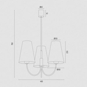 Lustra cu 3 brate design modern Safiano auriu, alb 124603 universul-luminii.ro