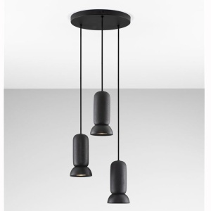 Lustra cu 3 pendule ceramica neagra PARLO 625723 universul-luminii.ro