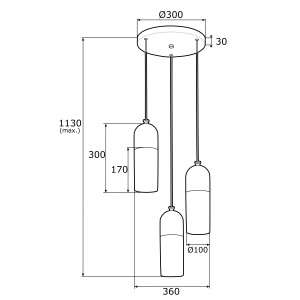 Lustra cu 3 Pendule design modern BURGOS alama 102963 universul-luminii.ro