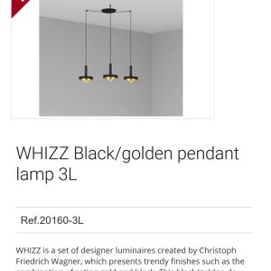Lustra cu 3 Pendule design modern WHIZZ negru/auriu 91863 universul-luminii.ro