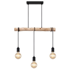 Lustra cu 3 pendule design rustic Gregor negru, natural - Img 4