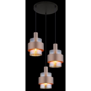 Lustra cu 3 pendule Sticla Chihlimbar Metal Bronz MILLEY 249813 universul-luminii.ro