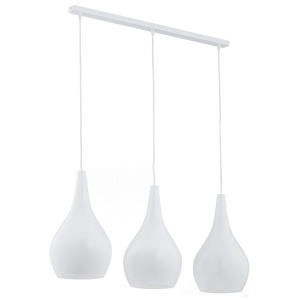 Lustra cu 3 Pendule sticla design decorativ SANTANA alba opal