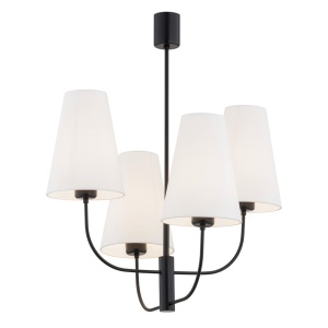 Lustra cu 4 brate design modern Safiano alb, negru