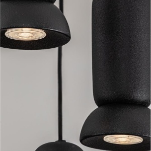 Lustra cu 5 pendule ceramica neagra PARLO 625753 universul-luminii.ro