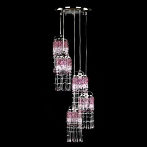 Lustra cu 5 pendule Cristal Bohemia Exclusive SMALL GAME 01-05 COLOUR MIX - Img 1
