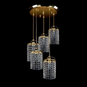 Lustra cu 5 pendule Cristal Bohemia Exclusive SMALL GAME 05-05 - Img 1
