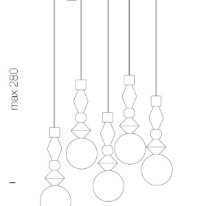 Lustra cu 5 pendule deosebite design LUX Pandora 73373 universul-luminii.ro