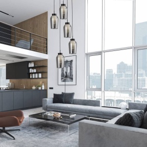 Lustra cu 5 pendule design modern Nora negru/ marmura neagra 131443 universul-luminii.ro