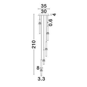 Lustra cu 5 pendule LED design modern ATMOSFERA 158143 universul-luminii.ro