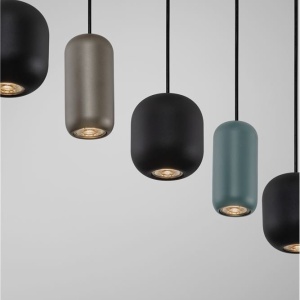 Lustra cu 5 pendule metal negru, maro, verde MARLIN 625993 universul-luminii.ro