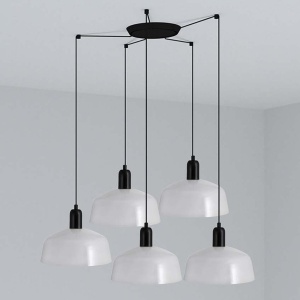 Lustra cu 5 pendule metal TATAWIN M alb