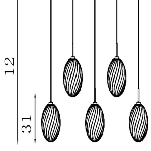 Lustra cu 5 pendule sticla colorata Whirl 621223 universul-luminii.ro