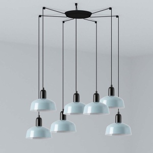 Lustra cu 7 pendule metal TATAWIN S blue