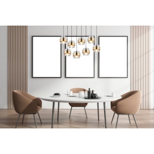 Lustra cu 8 pendule design modern MILLEY negru, auriu 114013 universul-luminii.ro