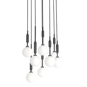 Lustra cu 8 pendule suspendate Ero VIII negru 40 - Img 2