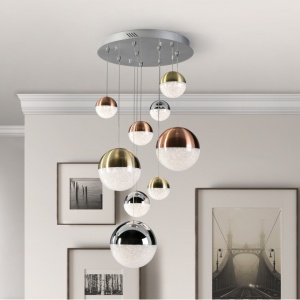 LUSTRA cu 9 pendule LED DIMABILA prin BLUETOOTH Sphere SV-793091B 88313 universul-luminii.ro