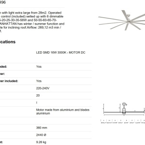 Lustra cu Ventilator extra large si telecomanda MANHATTAN LED 33496 83173 universul-luminii.ro