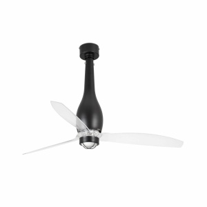 Lustra cu Ventilator si telecomanda ETERFAN M LED negru mat/transparent