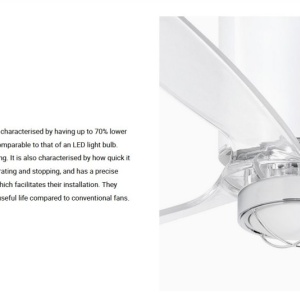Lustra cu Ventilator si telecomanda MINI TUBE M LED alb/transparent 215403 universul-luminii.ro