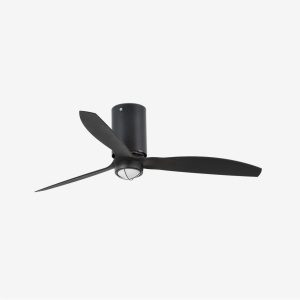 Lustra cu Ventilator si telecomanda MINI TUBE M LED negru mat 124733 universul-luminii.ro