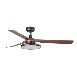 Lustra cu Ventilator si telecomanda PUNT TAK M negru/nuc 4000K