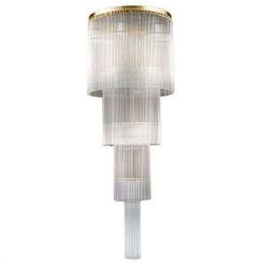 Lustra design LUX diametru 60cm din alama decorata cu sticla Filago