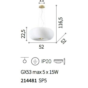 Lustra design modern Arizona SP5, 52cm 214481 71803 universul-luminii.ro