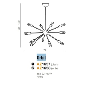 Lustra design RETRO ORBIT Black 69983 universul-luminii.ro