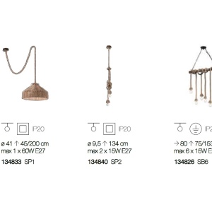 Lustra design rustic CANAPA SP6 134826 182823 universul-luminii.ro