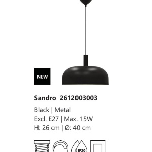 Lustra design scandinav minimalist Sandro negru - Img 8