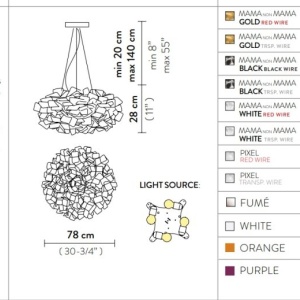 Lustra design unicat realizata manual Clizia Mama Non Mama White, 78cm 123093 universul-luminii.ro
