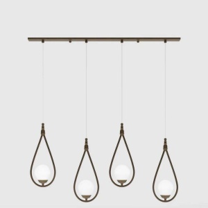 Lustra din alama cu 4 pendule in forma de lacrima Iside - Img 3