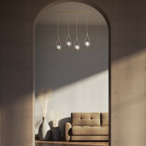 Lustra din alama cu 4 pendule in forma de lacrima Iside - Img 13