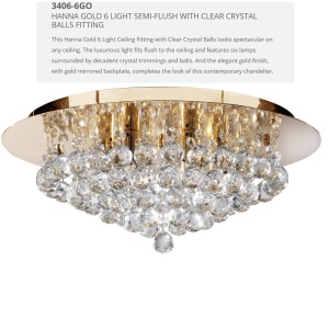 Lustra eleganta design modern Hanna gold 6L 3406-6GO SRT 176683 universul-luminii.ro