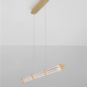 Lustra LED 2700K suspendata design liniar PHEME auriu periat - Img 2