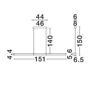 Lustra LED 2700K suspendata design liniar PHEME auriu periat - Img 8