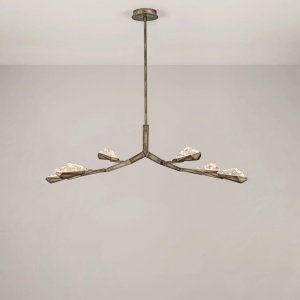 Lustra LED alama antic cu sticla lucrat manual GRETA 34W - Img 4