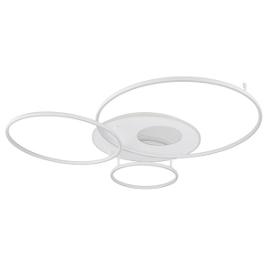 Lustra LED aplicata design circular INVERTINA alb