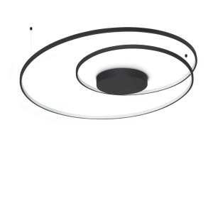 Lustra LED aplicata design circular OZ PL D100 ON-OFF NERO 3000K