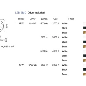 Lustra LED aplicata design circular Oz pl d60 on-off 2700k alama - Img 5