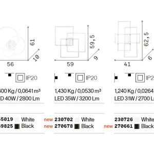 Lustra LED aplicata design geometric FRAME PL RETTANGOLO nergru - Img 3