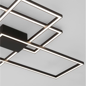 Lustra LED aplicata design modern geometric BILBAO 55W negru NVL-9508431 - Img 3